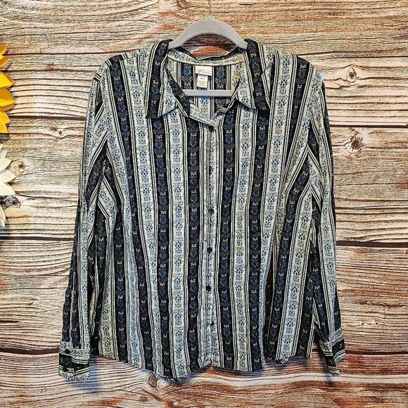 Venezia long sleeve blouse Women's 18/20 multicolored Pre-owned - Picture 1 of 5